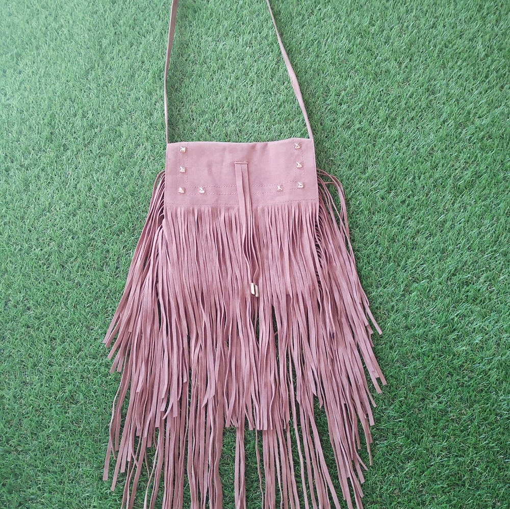 🆕New! °Long-Length° F R I N G E  Faux Suede Handbag ~